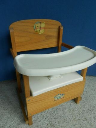 Vtg.  Baby Wooden Potty Training Chair Seat Complete Set Foldable Easy To