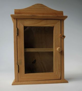 Curio Cabinet Wood And Glass For Miniatures Hinged Door 6 " By 9 " By 2 " Display