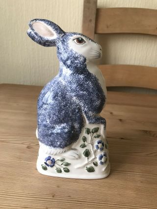 Rye Pottery Rabbit Blue Rare And Vintage.