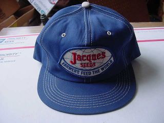 Nm Vintage Jacques Seeds Snapback Trucker Cap Hat Patch K - Brand Usa - Solid Brim
