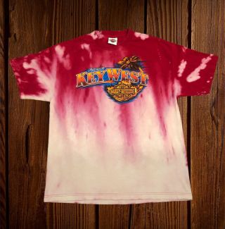 Vintage Acid Washed Bleached Peterson’s Harley Davidson Key West,  Fl Shirt Xl