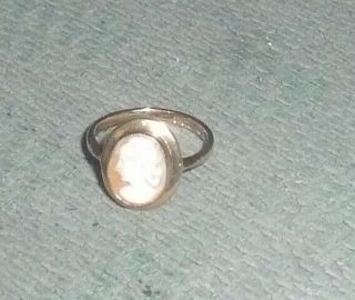 Vintage 9ct Gold Cameo Ring Size J Not Scrap
