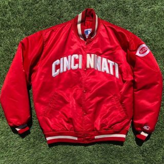 Rare Vtg 80s/90s Starter Cincinnati Reds Satin Bomber Mlb Baseball Jacket Xl
