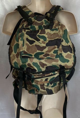 Vintage Fred Bear Old School Camo Hunting Backpack Pack