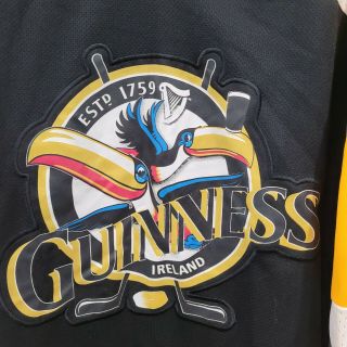 VTG GUINNESS 1759 Brewing Beer Ireland Embroidered Hockey Jersey Mens M 2