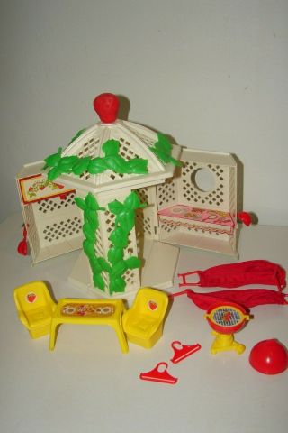 Vintage Strawberry Shortcake Playset Garden Gazebo Complete