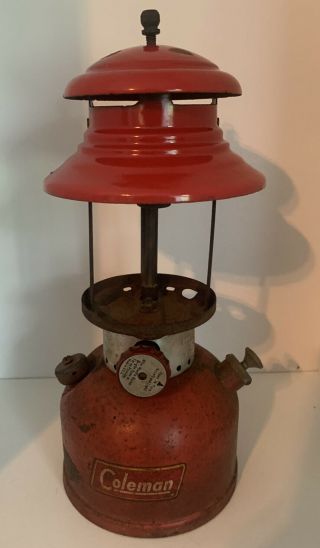 Vintage 9 1958 Red Coleman Kerosene 200a Single Mantle Lantern - Parts/restore