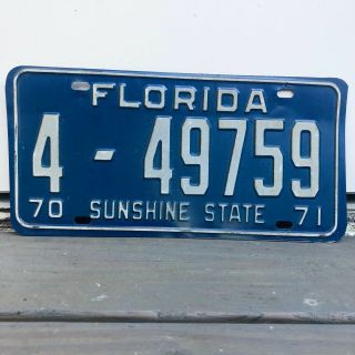Vintage 1970 70 - 71 Florida Fl License Plate Pinellas County 4 - 49759