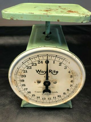Vintage Way Rite Scale 25 Pound Capacity Green