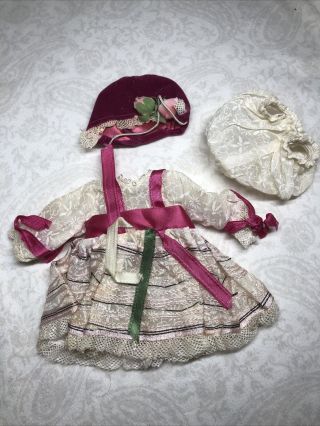 8” Vintage Vogue Ginny 1950’s Outfit “gretel Fairytale” 1953 Dress Hat 34 P72