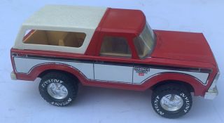 Vintage Nylint Ford Bronco Ranger Xlt Truck Red White 10” Long Pressed Steel