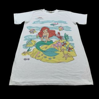 Vintage 90s Disney The Little Mermaid T - Shirt White Womens Size 14