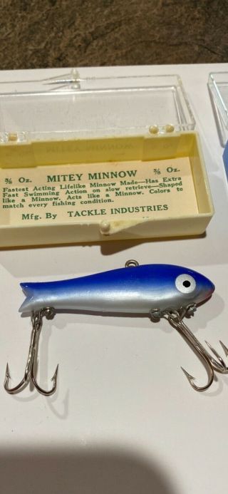 VINTAGE MITEY MINNOW LURES BY TACKLE INDUSTRIES. 3