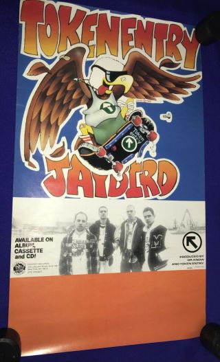 Vintage 1988 Token Entry Jaybird Promo/tour Poster Punk 14x24in Nyc