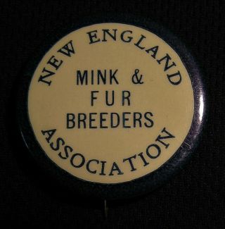 Vintage 1.  5 " England Mink & Fur Breeders Association Pin Antique Trapping