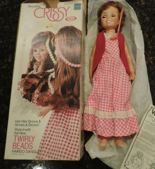 Vintage1974 Ideal Crissy Doll Withg Twirly Beads Hairdo Dangle