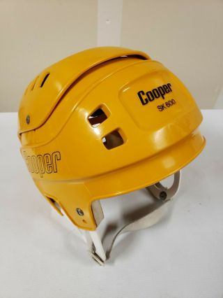 Vintage Yellow Ice Hockey Helmet Cooper Sk600 6 3/4 - 7 3/4
