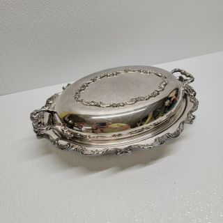 Vintage Silver Plate Wallace 1187 Serving Dish Domed Lid,  Two Handled