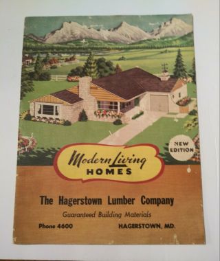 Vintage 1948 Modern Living Homes House Plans Hagerstown Lumber Company Md.