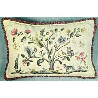 Elsa Williams Tree Of Enchantment Vtg Crewel Embroidery Panel Linen Only