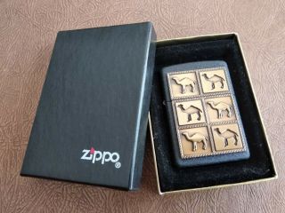 Rare Vintage Zippo Lighter Camel The Herd 6 Pack Brass Emblem - 1990s