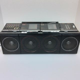 Vintage Lloyds Model V444 Boombox Stereo Dual Cassette Speaker System As - Is