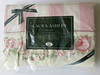 Laura Ashley Vintage 200 Cale Country Roses One King Flat Sheet