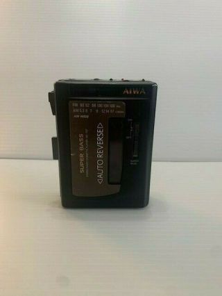 Vintage Aiwa Am/fm Stereo Radio Cassette Player Bass Walkman Hs - T27