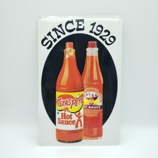 Texas Pete Hot Sauce,  Since 1929,  Vintage Metal Sign (3d) - Rare -