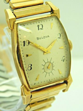 Vintage 1954 Bulova Senator 17 Jewel 10bt 10k Rolled Gold Plat Wrist Watch