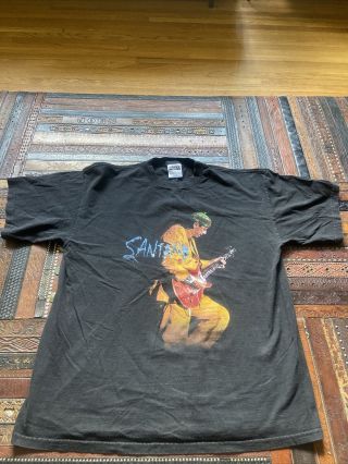 Vintage 2000 Carlos Santana Supernatural Tour T - Shirt Size Xl Black