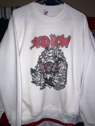 Skid Row “slave To The Grind 1992” Vintage Sweater Crewneck Size Xl Band Tour