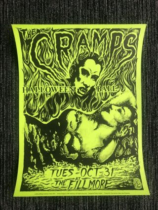 The Cramps Original/vintage Halloween Ball Poster,  14 " X 18.  75 ",  Fillmore Nm