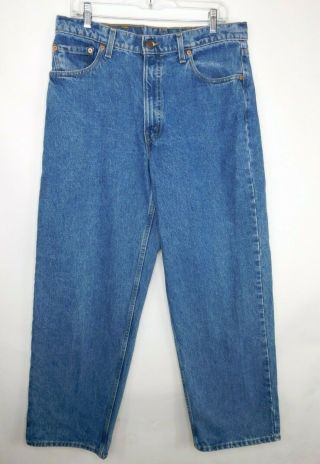 Vtg Levis 567 - 4891 Loose Fit Extra Wide Leg Blue Denim Jeans Usa Made 34x32