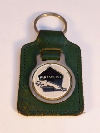 Vintage Green Leather Jaguar Key Ring Paramount Cars Advertising