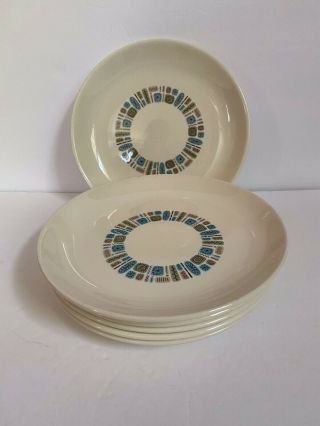 Set of 6 Vintage MCM Canonsburg Pottery Temporama Salad Plates 7 - 3/8 