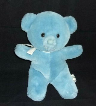 Vtg 9 " Russ Berrie Blue Honey Teddy Bear Plush Bow Stuffed Animal Toy