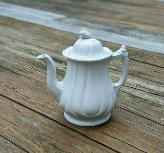 Vtg Ironstone China J.  F.  White Teapot / Coffee Pot Pottery Decor Crafting