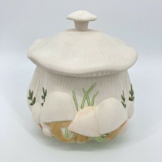 Vtg 1978 Arners Hand Painted Ceramic Mushroom Cookie Jar 9.  5 " H Farmhouse Retro