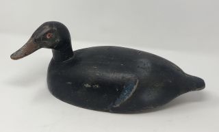 Vintage Antique Hand - Carved Wood Glass Eyed Duck Decoy Unknown Maker Al