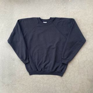 Vintage 80s Blank 50/50 Black Crewneck Sweatshirt Xl Hanes Made In Usa