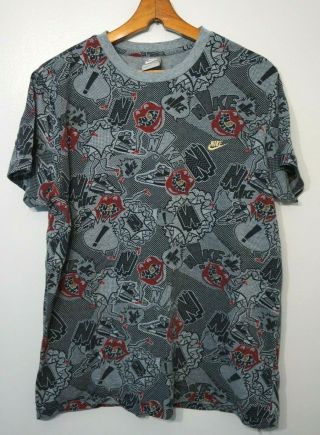 Vintage Nike All Over Print T Shirt Tee 90s Vtg Mens Large Just Do It