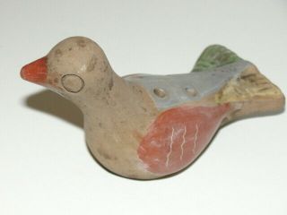 Vtg Pottery Bird Whistle Folk Art Primitive Inca Mayan Aztec Peru Bird Lover 4 "