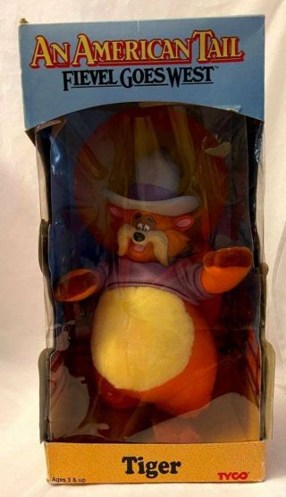 Tiger An American Tail Fievel Goes West Huggable 9 " Doll Plush Vintage 1991 Tyco