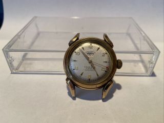 Vintage Swiss Made Calvert Automatic Indimatic 17 Jewels Wrist Watch Gold Rare