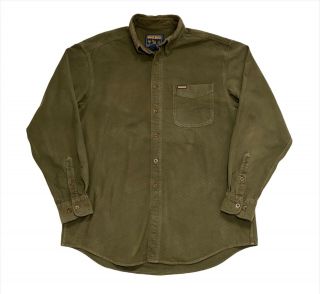 Vintage Woolrich Usa Soft Chamois Flannel Pocket Shirt - Green L/xl