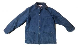 Vtg Dickies Men’s Denim Blanket Lined Chore Coat Jacket Size 40 Made Usa