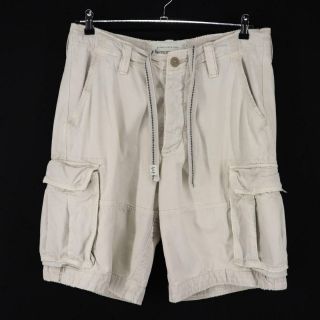 Vintage Mens Abercrombie & Fitch A&f Ivory Cargo Shorts Size 34 Button Fly Golf