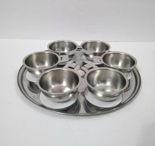 Lifetime Cookware Egg Poaching Tray Insert And 6 Cups 9.  5 " Stainless Steel Vtg
