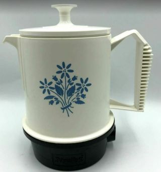 Vintage Regal Poly Perk Coffee Automatic Percolator Blue Cornflower 2 To 4 Cup